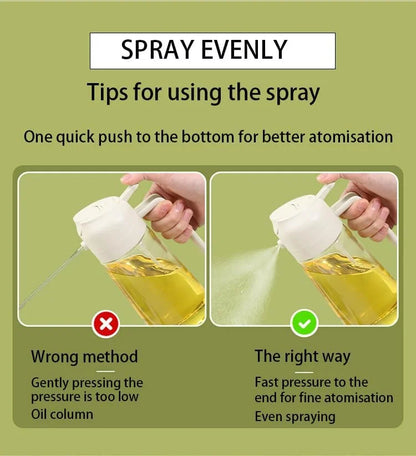 2 in 1 Oil Spray Dispenser Refillable Kitchen and BBQ Cooking Oil Spritzer
