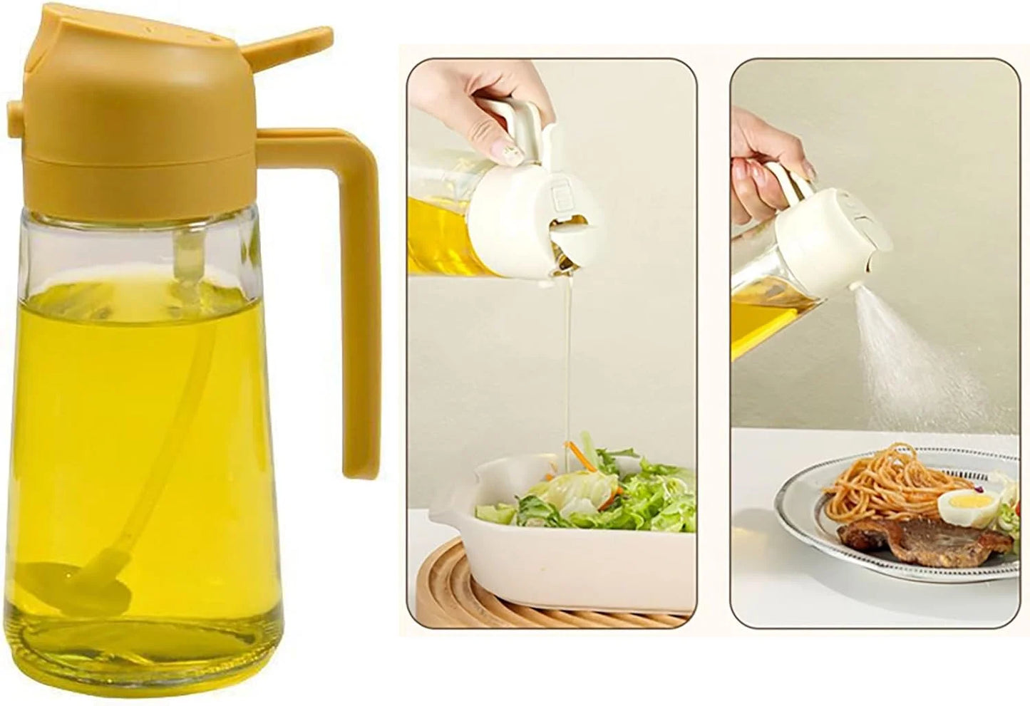 2 in 1 Oil Spray Dispenser Refillable Kitchen and BBQ Cooking Oil Spritzer