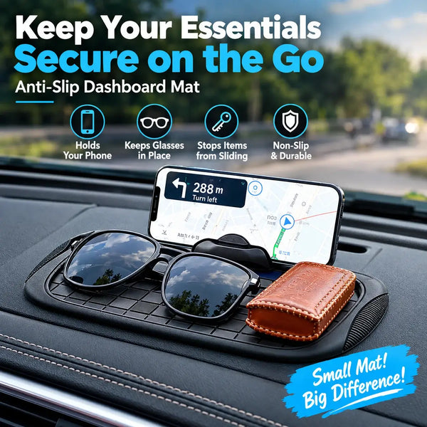 Anti-Slip Car Dashboard Mat with Phone Holder