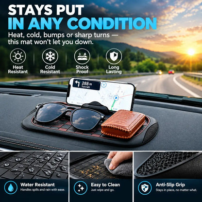 Anti-Slip Car Dashboard Mat with Phone Holder