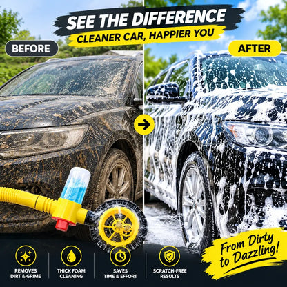 Rotating Car Wash Cleaning Brush with Soap Dispenser & Water Spray
