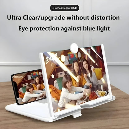 10 Inch HD Phone Screen Magnifier – Foldable Anti Blue Light Amplifier Stand for iPhone & Samsung