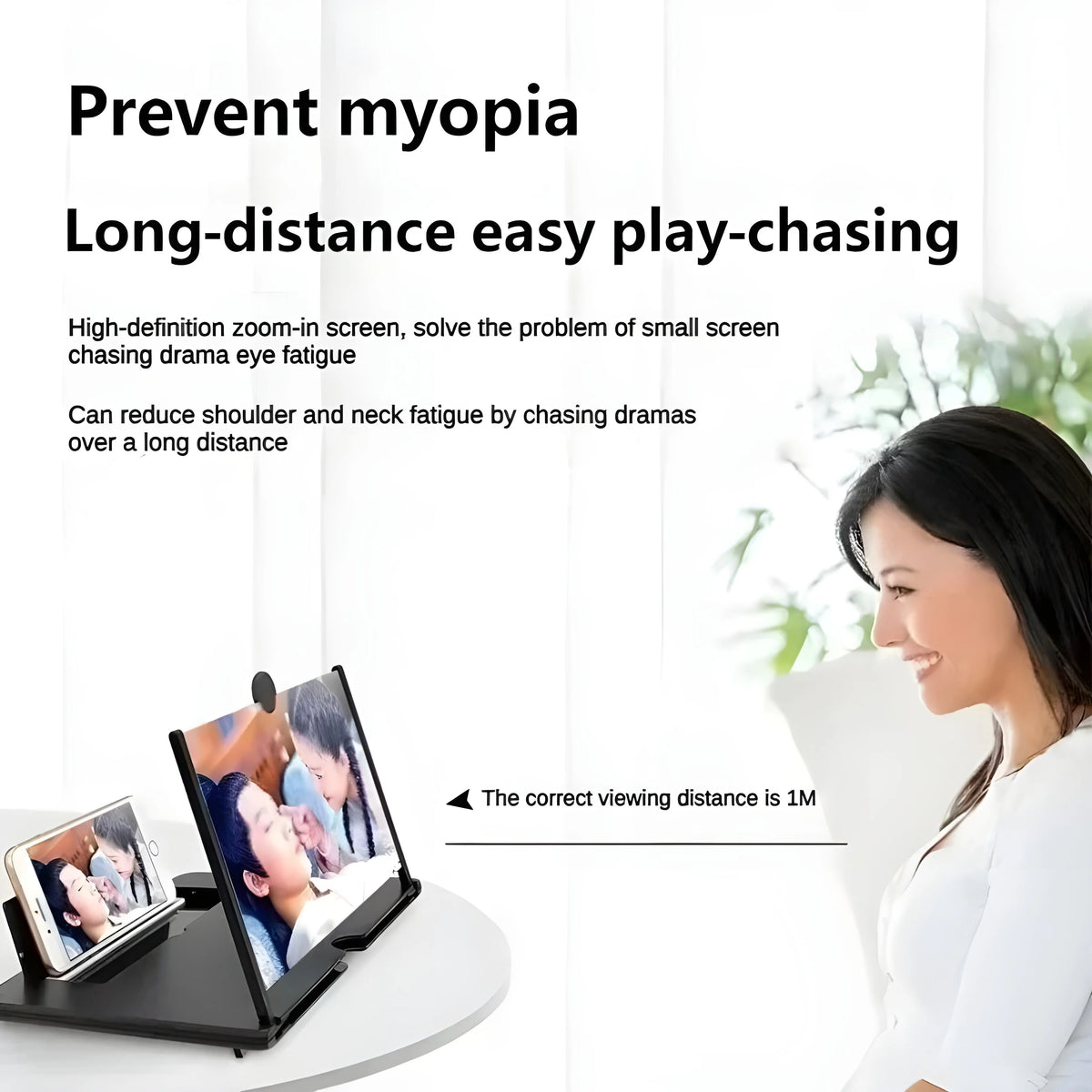10 Inch HD Phone Screen Magnifier – Foldable Anti Blue Light Amplifier Stand for iPhone & Samsung
