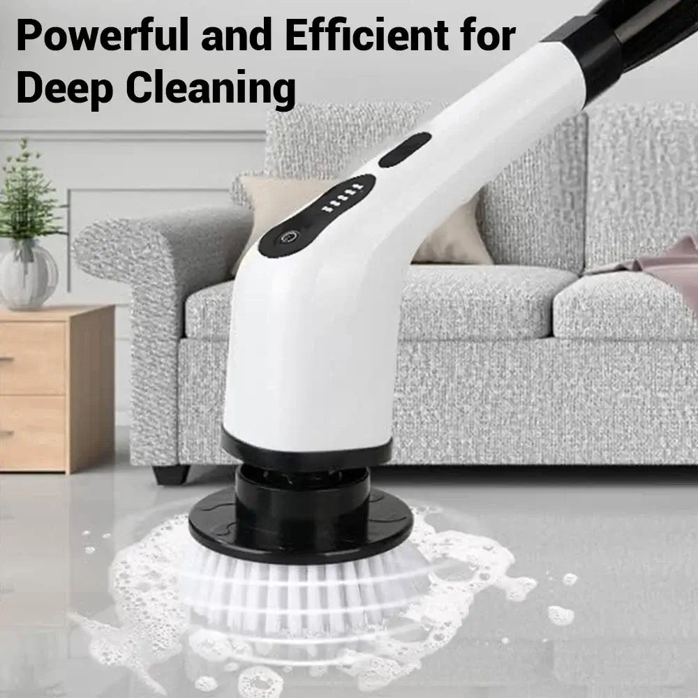 Electric Spin Scrubber – 11-Piece Cordless Cleaning Brush with Long Handle