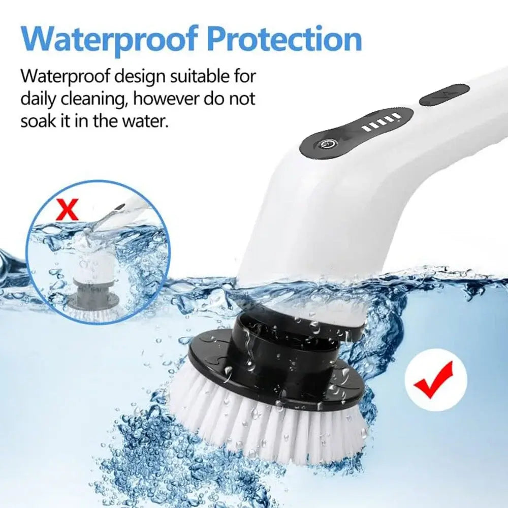 Electric Spin Scrubber – 11-Piece Cordless Cleaning Brush with Long Handle