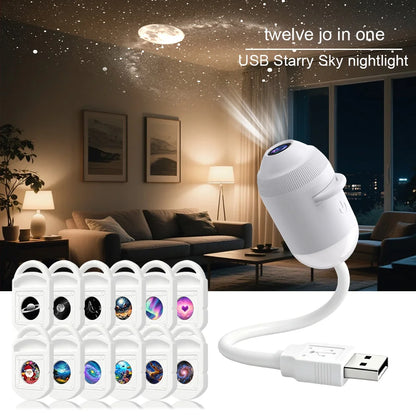 USB Starry Sky Galaxy Projector Night Light – 24-in-1 LED Lamp