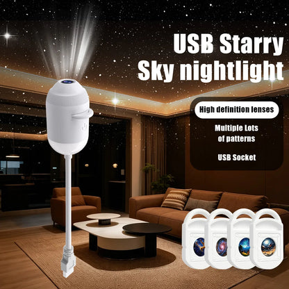 USB Starry Sky Galaxy Projector Night Light – 24-in-1 LED Lamp