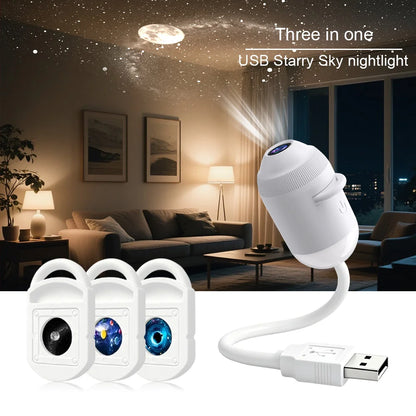 USB Starry Sky Galaxy Projector Night Light – 24-in-1 LED Lamp
