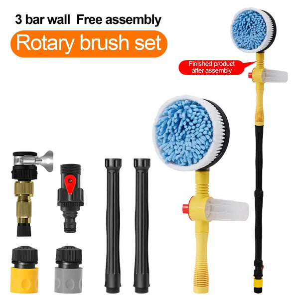 Rotating Car Wash Cleaning Brush with Soap Dispenser & Water Spray