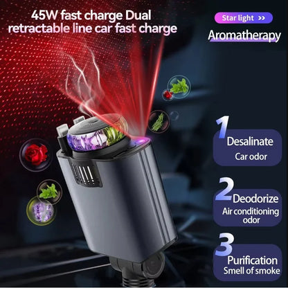 🔋⚡5-in-1 Charger & Aroma Diffuser & Starlight Ceiling
