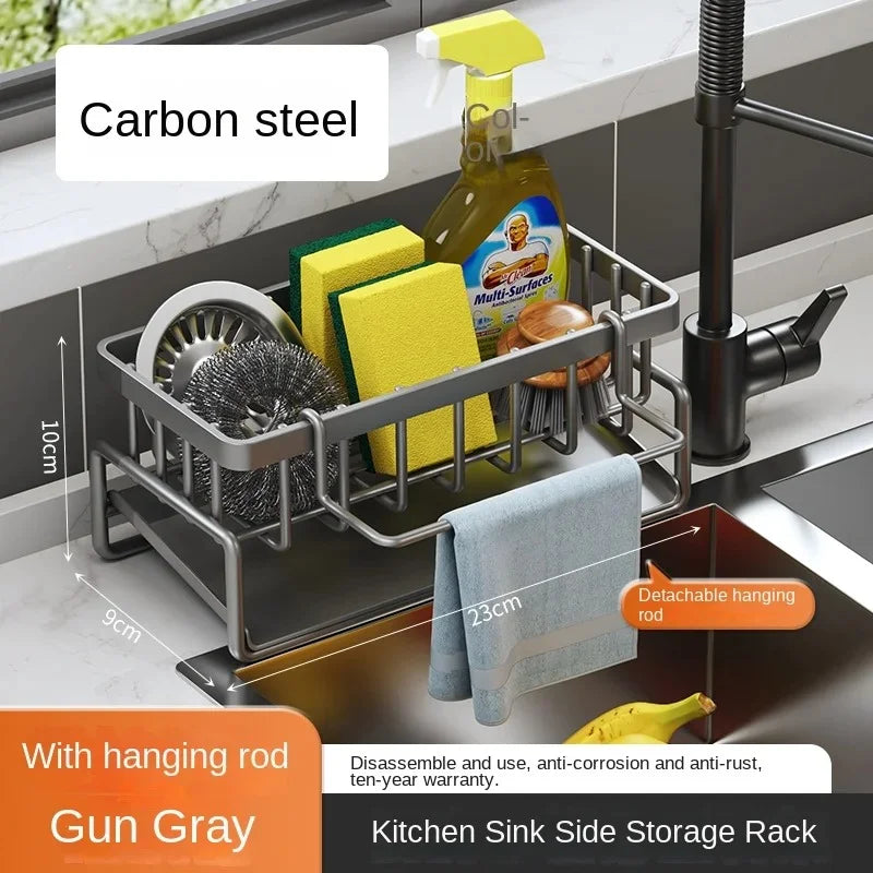 Kitchen stainless steel shelf, sponge drain rack, sink drainage rack