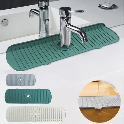 Silicone Faucet Mat Water Ripples Kitchen Bathroom Drainage Pad