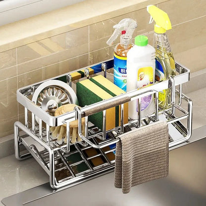Kitchen stainless steel shelf, sponge drain rack, sink drainage rack
