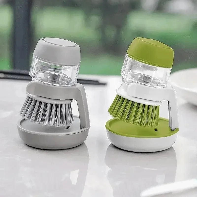 Dish Brush With Soap Dispenser Multi Use Soap Dispensing Scrub Brush