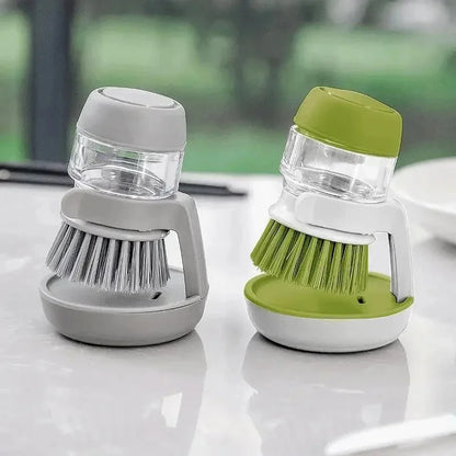 Dish Brush With Soap Dispenser Multi Use Soap Dispensing Scrub Brush