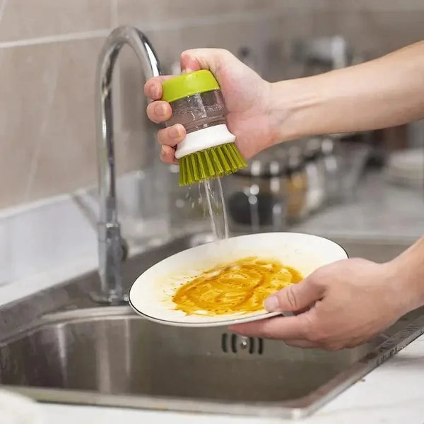 Dish Brush With Soap Dispenser Multi Use Soap Dispensing Scrub Brush