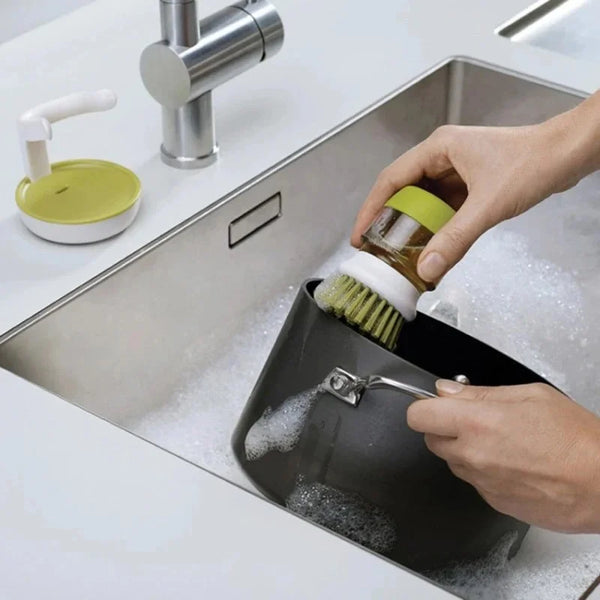 Dish Brush With Soap Dispenser Multi Use Soap Dispensing Scrub Brush