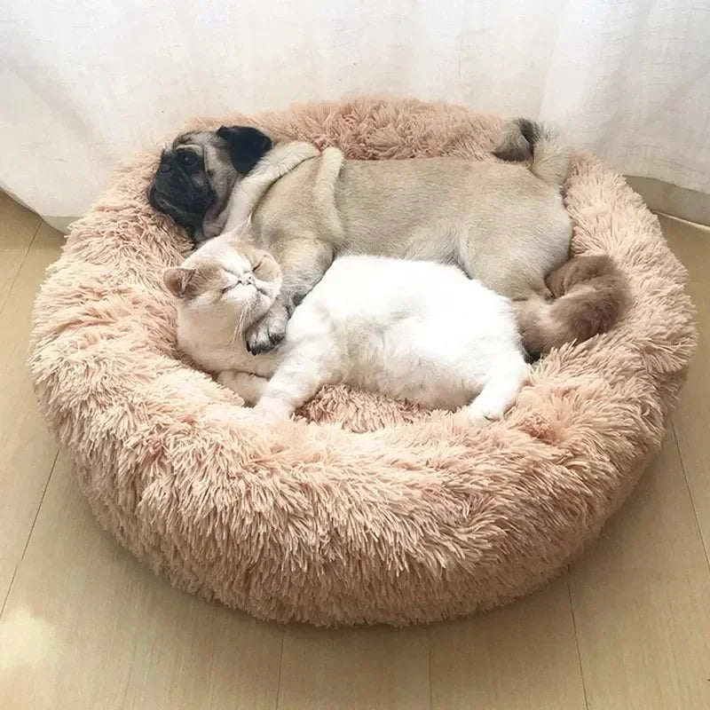 Calming Donut Dog Bed – Super Soft Plush Anti-Anxiety Pet Bed for Dogs & Cats