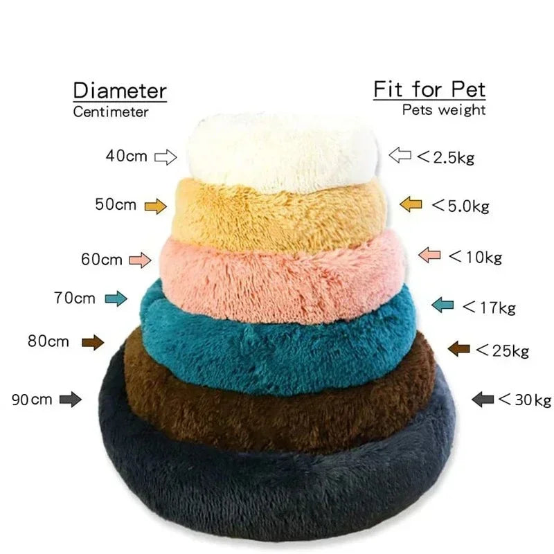 Calming Donut Dog Bed – Super Soft Plush Anti-Anxiety Pet Bed for Dogs & Cats