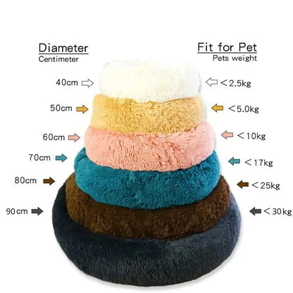 Calming Donut Dog Bed – Super Soft Plush Anti-Anxiety Pet Bed for Dogs & Cats