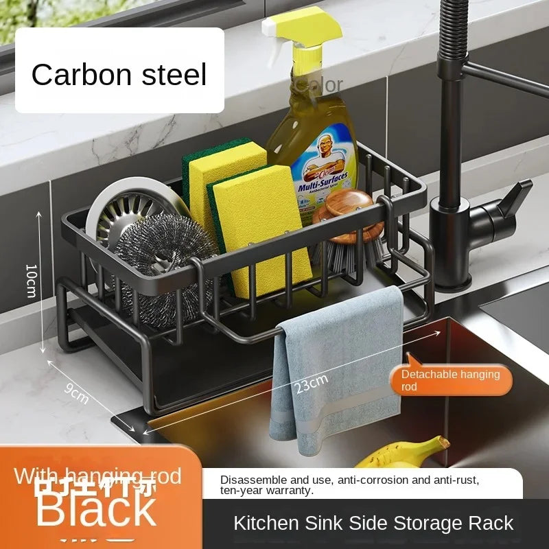 Kitchen stainless steel shelf, sponge drain rack, sink drainage rack