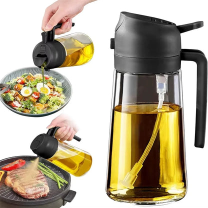 2 in 1 Oil Spray Dispenser Refillable Kitchen and BBQ Cooking Oil Spritzer