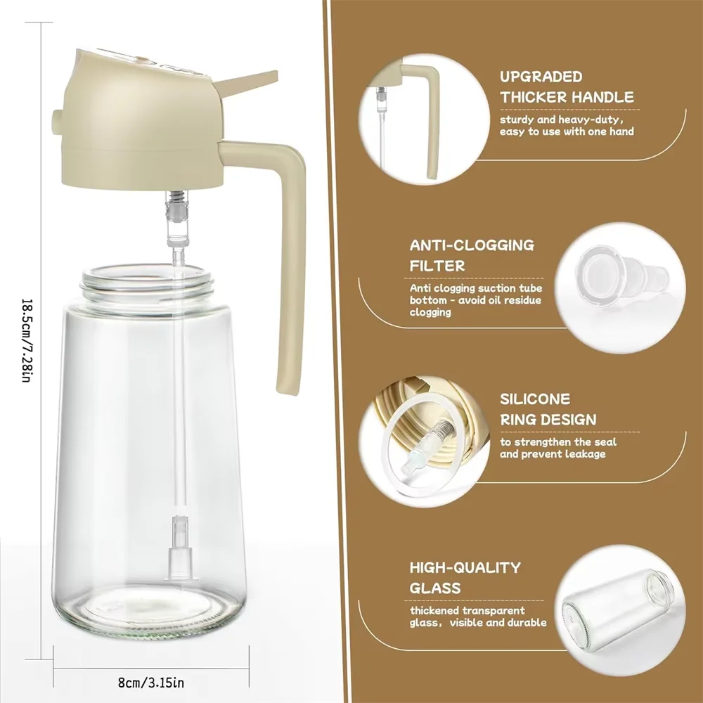 2 in 1 Oil Spray Dispenser Refillable Kitchen and BBQ Cooking Oil Spritzer