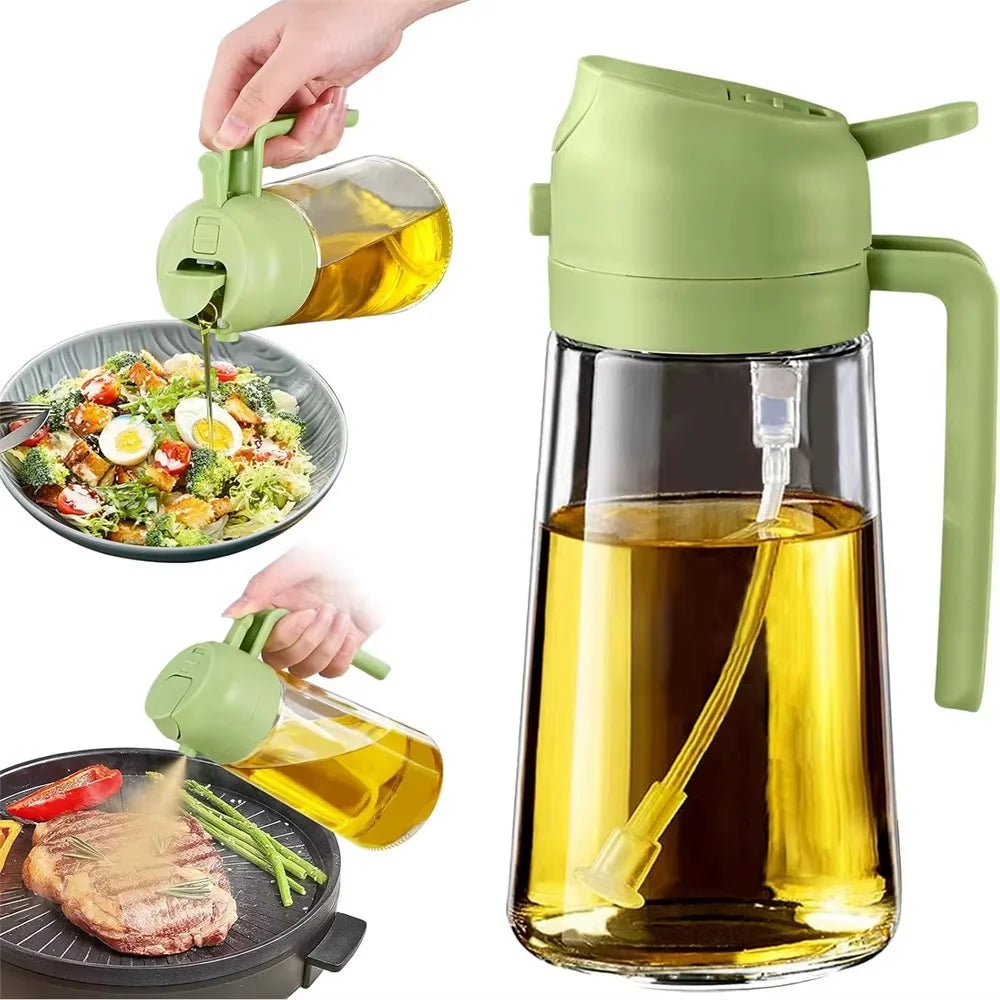 2 in 1 Oil Spray Dispenser Refillable Kitchen and BBQ Cooking Oil Spritzer