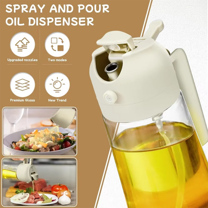 2 in 1 Oil Spray Dispenser Refillable Kitchen and BBQ Cooking Oil Spritzer