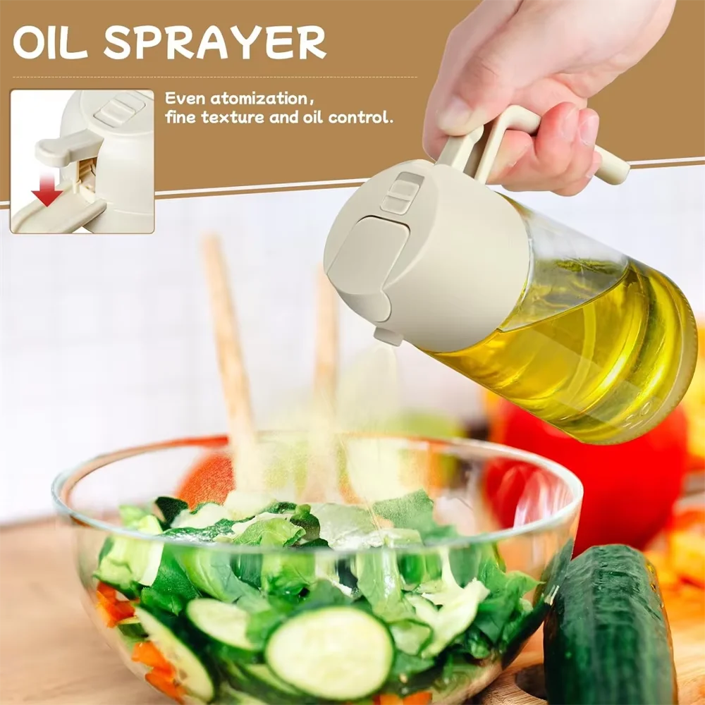 2 in 1 Oil Spray Dispenser Refillable Kitchen and BBQ Cooking Oil Spritzer