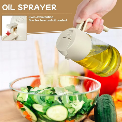 2 in 1 Oil Spray Dispenser Refillable Kitchen and BBQ Cooking Oil Spritzer