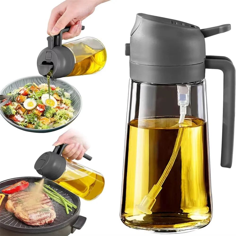 2 in 1 Oil Spray Dispenser Refillable Kitchen and BBQ Cooking Oil Spritzer