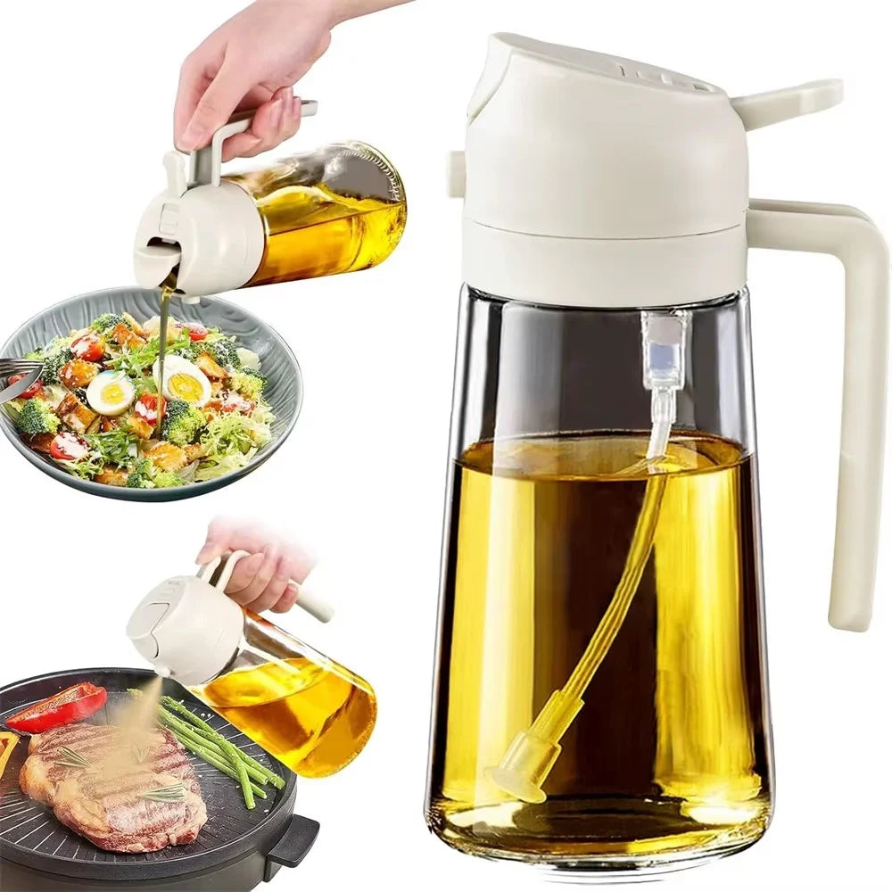 2 in 1 Oil Spray Dispenser Refillable Kitchen and BBQ Cooking Oil Spritzer