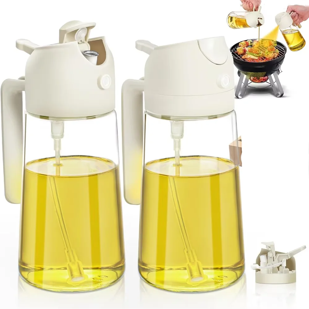 2 in 1 Oil Spray Dispenser Refillable Kitchen and BBQ Cooking Oil Spritzer