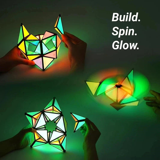 TOSY Magnet Pyramid Glow - 1 Cube Transforms into 1 Billion Shapes, 12 pieces