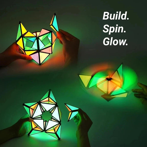 TOSY Magnet Pyramid Glow - 1 Cube Transforms into 1 Billion Shapes, 12 pieces