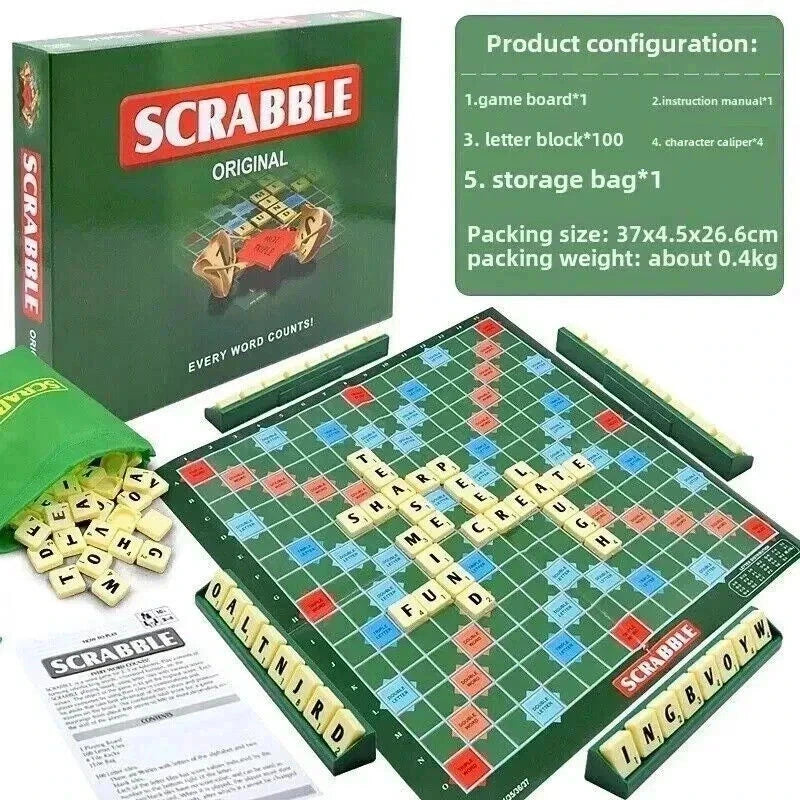 New Sealed Original Scrabble Board Game Family Kids Adults Educational Toys