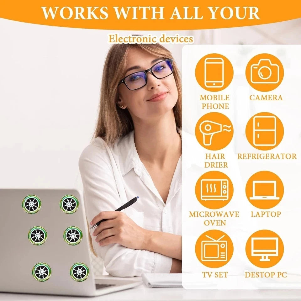 8 PCS EMF Blocker Stickers – Anti-Radiation Protection for Cell Phones & Smartph